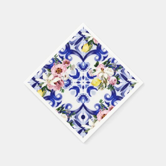 Italiaans stijl, tegels, majolica, citroen All-Ove Servet (Hoek)