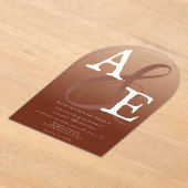 Italiaans Sunset Sinaasappel Minimalistische Monog Acryl Uitnodigingen (Laagn)