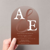 Italiaans Sunset Sinaasappel Minimalistische Monog Acryl Uitnodigingen (Insitu (Draagbaar))