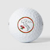*~* Italiaans Taal Italia Italië Kaart Roos Golfballen (Voorkant)
