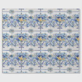 Italiaans Tegel Blauw en Wit Amalfi Coast Decoupag Cadeaupapier (Vlak)