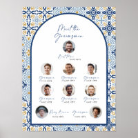 Italiaans Tegel Groomsmen Introductie Poster