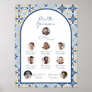 Italiaans Tegel Groomsmen Introductie Poster