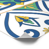 Italiaans Tegel Patroon - Siciliaanse keramiek Poster (Hoek)