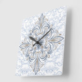 Italiaans Tegel wandklok, vierkante wandklok (Hoek)