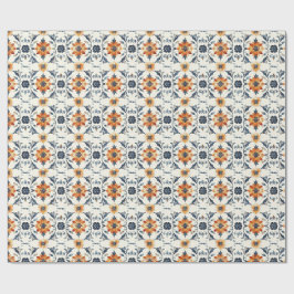 Italiaans tegelcadeauverpakking, terracotta-blauw cadeaupapier