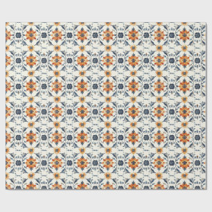 Italiaans tegelcadeauverpakking, terracotta-blauw cadeaupapier