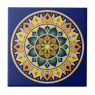 Italiaans tegelpatroon - Peacock motifs majolica Tegeltje