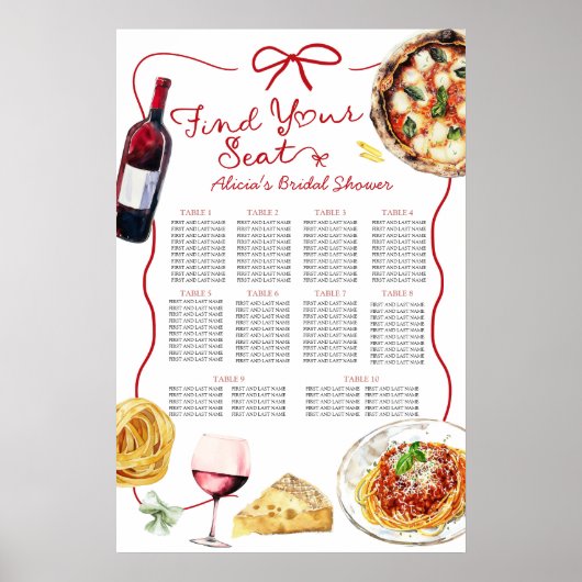 Italiaans That's Amore Bruiloft Borrel Zitplaatska Poster (Voorkant)