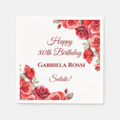 Italiaans thema 80e verjaardag servet (Voorkant)