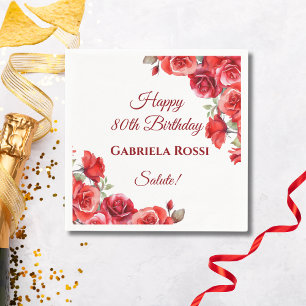 Italiaans thema 80e verjaardag servet