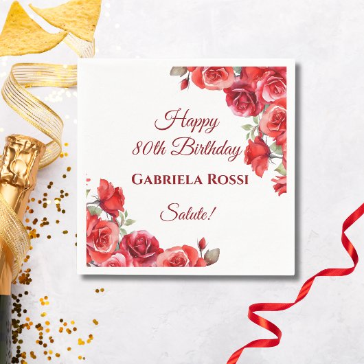 Italiaans thema 80e verjaardag servet