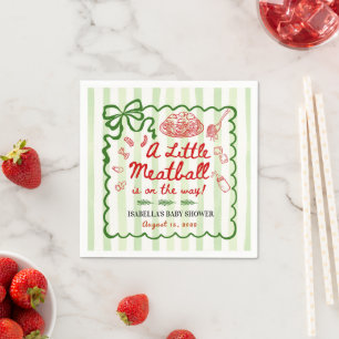 Italiaans thema baby shower groene strik servet