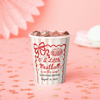 Italiaans thema baby shower rode strik papieren bekers