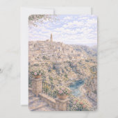 Italiaans thema bruiloftsfeest Matera Kaart (Achterkant)