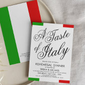 Italiaans thema diner | repetitiediner uitnodigen kaart