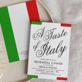 Italiaans thema diner | repetitiediner uitnodigen kaart