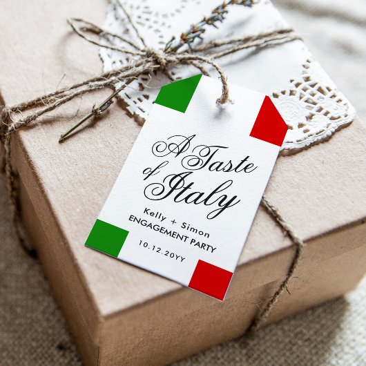 Italiaans thema diner | Verloving Feest Cadeaulabel