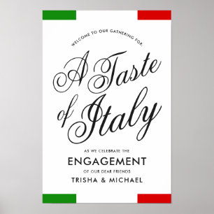 Italiaans thema diner   Verlovingsfeest Poster