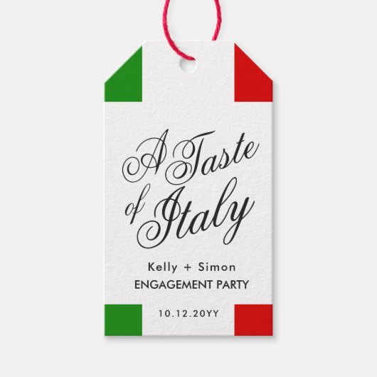 Italiaans thema diner | Verlovingsfeestje Cadeaulabel (Voorkant)