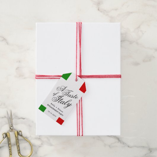 Italiaans thema diner | Verlovingsfeestje Cadeaulabel (Met Touw)