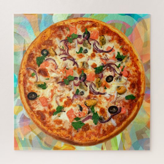 Italiaans thema pizza pie jigzaag puzzle voor volw legpuzzel (Verticaal)