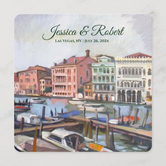 Italiaans thema - Venetiaanse bruiloft Menu (Achterkant)