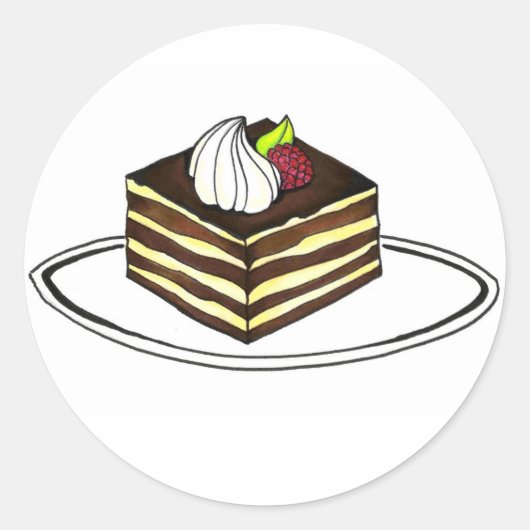 Italiaans Tiramisu Bakery Bord Raspberry Foodie Ronde Sticker (Voorkant)