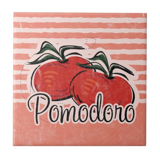 Italiaans Tomato Tile Trivet Tegeltje (Voorkant)