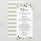 Italiaans Toscaans Grieks Vrijgezellenfeest, huwel Menu (Voorkant / Achterkant)