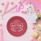 Italiaans Trattoria Personalized Restaurant Logo Papieren Bordje (Feest)