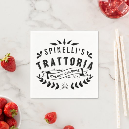 Italiaans Trattoria Personalized Restaurant Logo Servetten (Insitu)