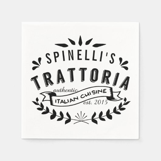 Italiaans Trattoria Personalized Restaurant Logo Servetten (Voorkant)