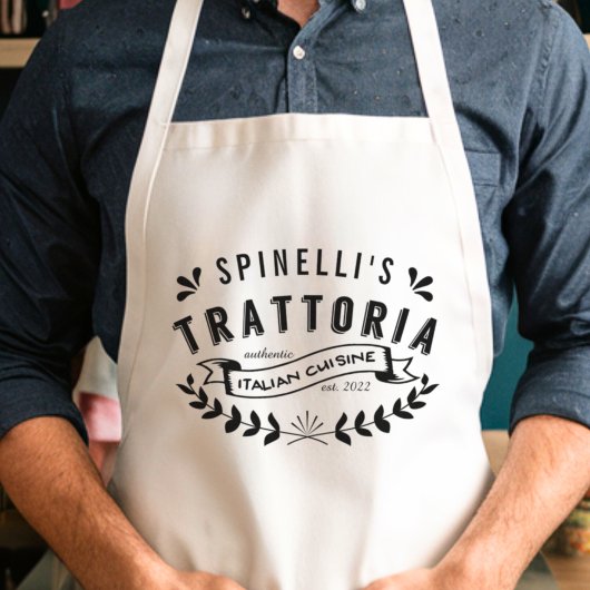 Italiaans Trattoria Personalized Restaurant Logo Standaard Schort