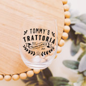 Italiaans Trattoria Personalized Restaurant Logo Wijnglas Zonder Voet