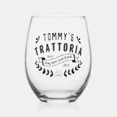 Italiaans Trattoria Personalized Restaurant Logo Wijnglas Zonder Voet (Voorkant)