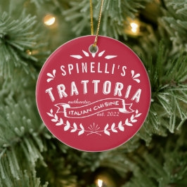 Italiaans Trattoria | restaurant Logo Red Keramisch Ornament