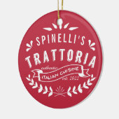 Italiaans Trattoria |  restaurant Logo Red Keramisch Ornament (Links)