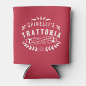 Italiaans Trattoria Speciaal restaurant Logo Red Blikjeskoeler (Voorkant)