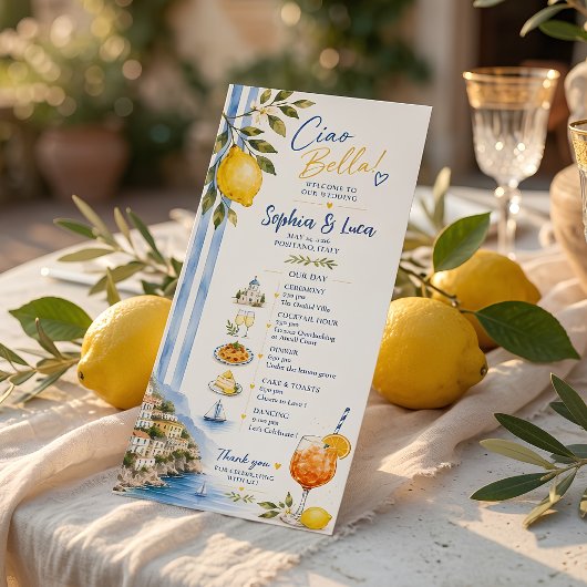 Italiaans Trouwprogramma met Citroen Amalfi Kust Menu