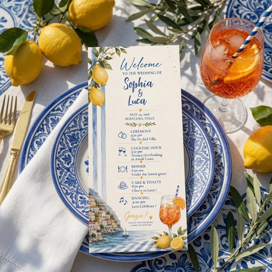 Italiaans Trouwprogramma met Citroen Amalfi Kust Menu