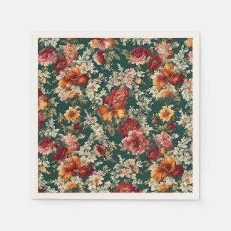 Italiaans Uitstekend, delicate bloemen met groen Servet