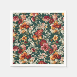 Italiaans Uitstekend, delicate bloemen met groen Servet