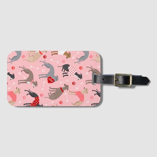 Italiaans Valentijn Patroon Bagagelabel (Voorkant (horizontaal))