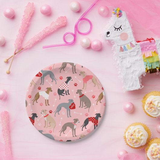 Italiaans Valentijn Patroon Papieren Bordje (Feest)