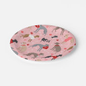 Italiaans Valentijn Patroon Papieren Bordje (Gekanteld)