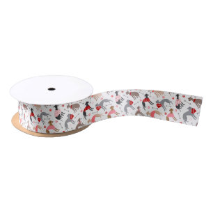 Italiaans Valentijn van Greyhound Pattern Satin Ri Satijnen Lint