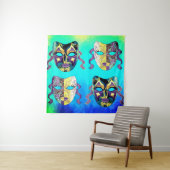 Italiaans Venetiaans Carnaval Masker Patroon Wandkleed (In situ)