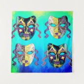 Italiaans Venetiaans Carnaval Masker Patroon Wandkleed (Voorkant)