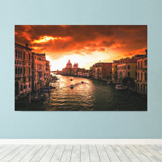 Italiaans Venice Grand Canvas Afdrukken (Insitu (Houten vloer))